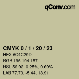 颜色代码: CMYK 0 / 1 / 20 / 23 | qconv.com