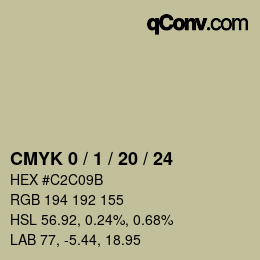 颜色代码: CMYK 0 / 1 / 20 / 24 | qconv.com
