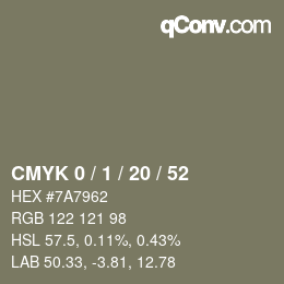 Color code: CMYK 0 / 1 / 20 / 52 | qconv.com