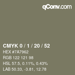 Color code: CMYK 0 / 1 / 20 / 52 | qconv.com