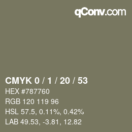 颜色代码: CMYK 0 / 1 / 20 / 53 | qconv.com