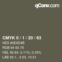 Color code: CMYK 0 / 1 / 20 / 63 | qconv.com