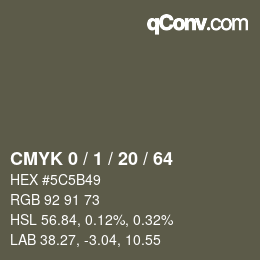 Color code: CMYK 0 / 1 / 20 / 64 | qconv.com