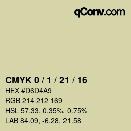 カラーコード: CMYK 0 / 1 / 21 / 16 | qconv.com
