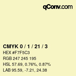 Color code: CMYK 0 / 1 / 21 / 3 | qconv.com