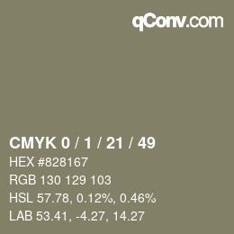 カラーコード: CMYK 0 / 1 / 21 / 49 | qconv.com