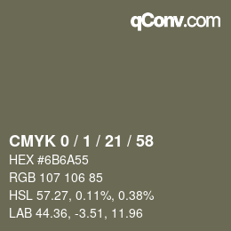 カラーコード: CMYK 0 / 1 / 21 / 58 | qconv.com