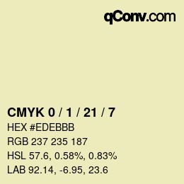 Color code: CMYK 0 / 1 / 21 / 7 | qconv.com