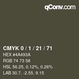 Color code: CMYK 0 / 1 / 21 / 71 | qconv.com