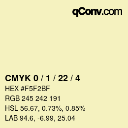 Color code: CMYK 0 / 1 / 22 / 4 | qconv.com