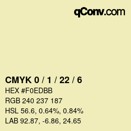 Color code: CMYK 0 / 1 / 22 / 6 | qconv.com