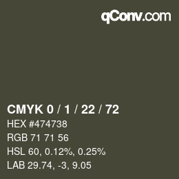 Color code: CMYK 0 / 1 / 22 / 72 | qconv.com