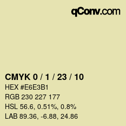 颜色代码: CMYK 0 / 1 / 23 / 10 | qconv.com