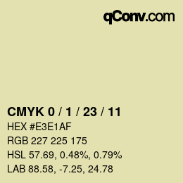 カラーコード: CMYK 0 / 1 / 23 / 11 | qconv.com