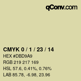 カラーコード: CMYK 0 / 1 / 23 / 14 | qconv.com