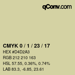 カラーコード: CMYK 0 / 1 / 23 / 17 | qconv.com