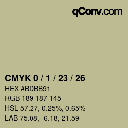 Farbcode: CMYK 0 / 1 / 23 / 26 | qconv.com