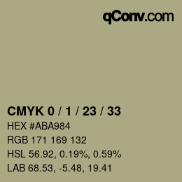 カラーコード: CMYK 0 / 1 / 23 / 33 | qconv.com