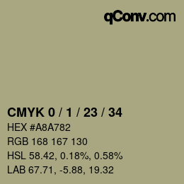 カラーコード: CMYK 0 / 1 / 23 / 34 | qconv.com