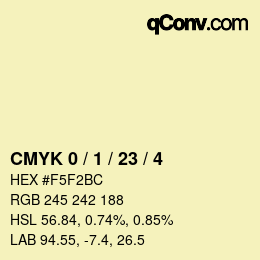 Color code: CMYK 0 / 1 / 23 / 4 | qconv.com