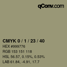 カラーコード: CMYK 0 / 1 / 23 / 40 | qconv.com