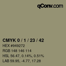 カラーコード: CMYK 0 / 1 / 23 / 42 | qconv.com