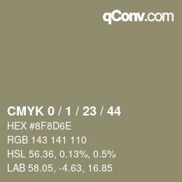 カラーコード: CMYK 0 / 1 / 23 / 44 | qconv.com