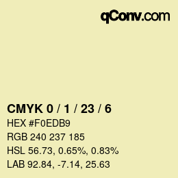 Color code: CMYK 0 / 1 / 23 / 6 | qconv.com