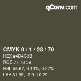 Color code: CMYK 0 / 1 / 23 / 70 | qconv.com