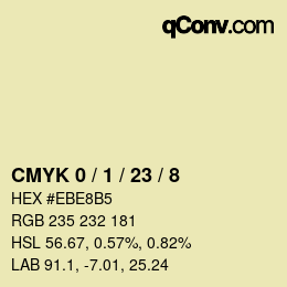 颜色代码: CMYK 0 / 1 / 23 / 8 | qconv.com