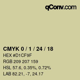 Farbcode: CMYK 0 / 1 / 24 / 18 | qconv.com