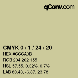 カラーコード: CMYK 0 / 1 / 24 / 20 | qconv.com
