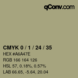 カラーコード: CMYK 0 / 1 / 24 / 35 | qconv.com