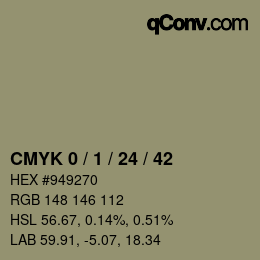 カラーコード: CMYK 0 / 1 / 24 / 42 | qconv.com