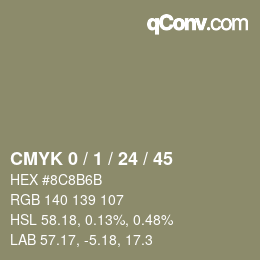 颜色代码: CMYK 0 / 1 / 24 / 45 | qconv.com