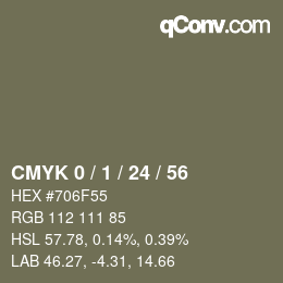 Color code: CMYK 0 / 1 / 24 / 56 | qconv.com