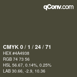 Color code: CMYK 0 / 1 / 24 / 71 | qconv.com