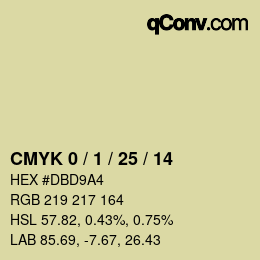 カラーコード: CMYK 0 / 1 / 25 / 14 | qconv.com