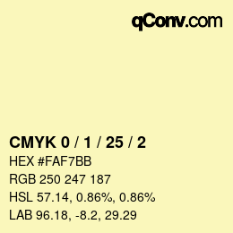 Color code: CMYK 0 / 1 / 25 / 2 | qconv.com