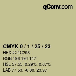 カラーコード: CMYK 0 / 1 / 25 / 23 | qconv.com