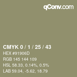 カラーコード: CMYK 0 / 1 / 25 / 43 | qconv.com