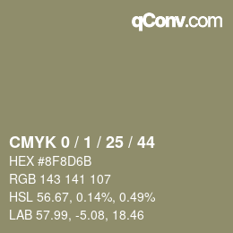 颜色代码: CMYK 0 / 1 / 25 / 44 | qconv.com