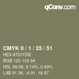 颜色代码: CMYK 0 / 1 / 25 / 51 | qconv.com