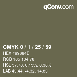 カラーコード: CMYK 0 / 1 / 25 / 59 | qconv.com