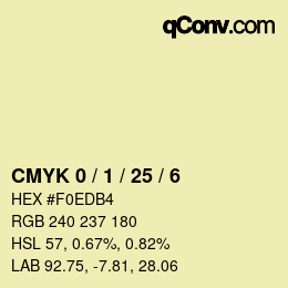 Color code: CMYK 0 / 1 / 25 / 6 | qconv.com