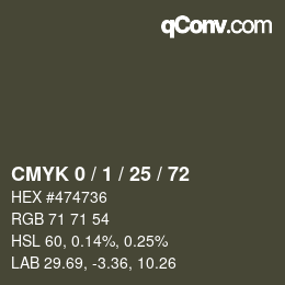 Color code: CMYK 0 / 1 / 25 / 72 | qconv.com