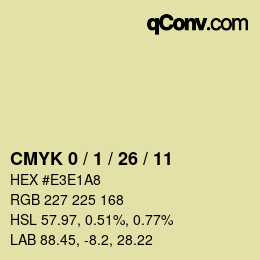 カラーコード: CMYK 0 / 1 / 26 / 11 | qconv.com