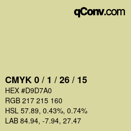 カラーコード: CMYK 0 / 1 / 26 / 15 | qconv.com