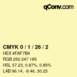 Color code: CMYK 0 / 1 / 26 / 2 | qconv.com