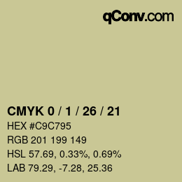 カラーコード: CMYK 0 / 1 / 26 / 21 | qconv.com